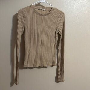 Cream colored long sleeve soft and stretchy